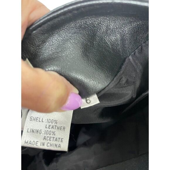 Cedars Womens Straight & Pencil Skirt Size 6 Black Leather Lined Vintage 80s - Picture 3 of 8
